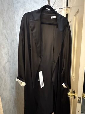 Long silk trench coat